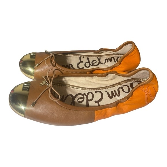 Sam Edelman Womens
Fairleigh Ballet Flats Shoes Orange Brown Leather Cap
Toe 9M - Picture 1 of 8